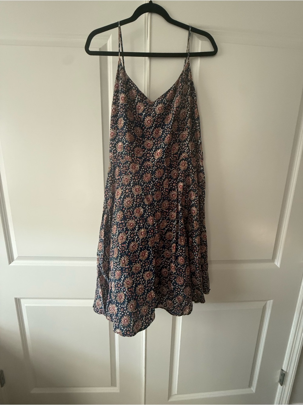 GAP Navy Slip Dress with Pink Floral Print